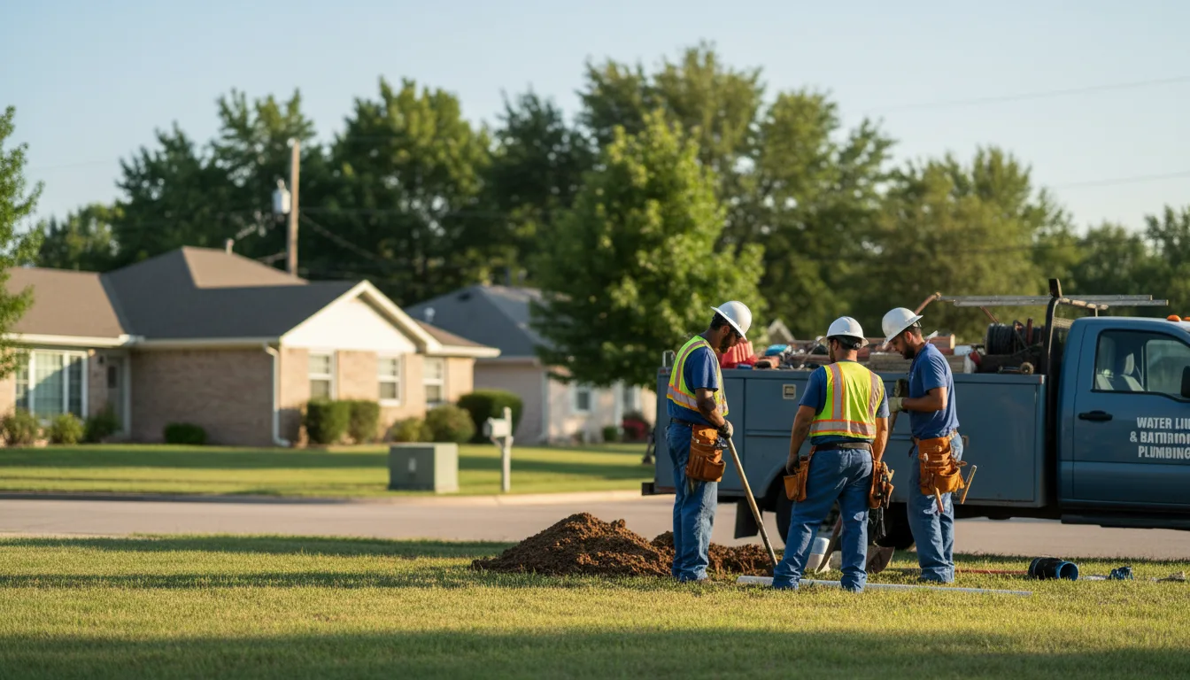 Residential water line and bathroom plumbing service in Marble Rock, IA